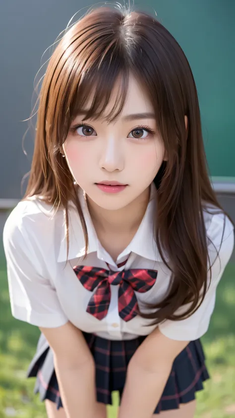 (very high resolution:1.3),8k,(detailed photos:1.5),(detailed face and skin:1.3),(super high resolution:1.5),(photorealistic:1.5),clear symmetrical eyes,well-groomed face,(ray tracing:1.3) ,1girl, Japanese,schoolgirl,(wearing Japanese high school uniform:1...