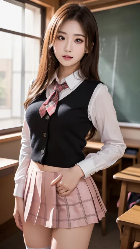 (very high resolution:1.3),8k,(detailed photos:1.5),(detailed face and skin:1.3),(super high resolution:1.5),(photorealistic:1.5),clear symmetrical eyes,well-groomed face,(ray tracing:1.3) ,1girl, Japanese,schoolgirl,(wearing Japanese high school uniform:1...