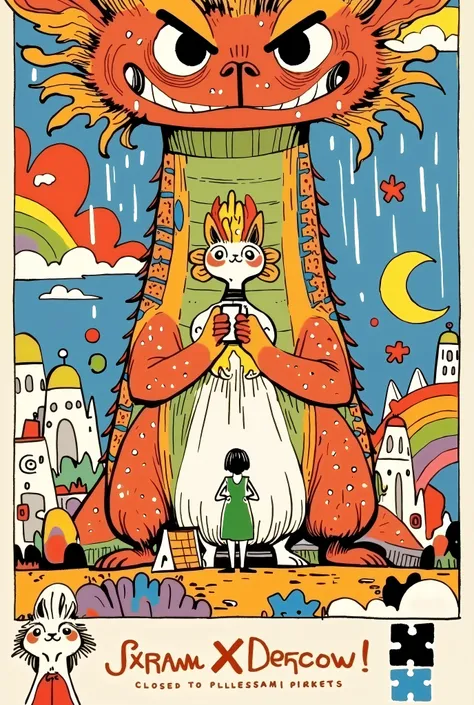 someone holding a Puzzle box with a picture of a DRAGON on it, a jigsaw Puzzle, teeth、inspired by Jeff Darrow's painting of a woman in a white dress standing in front of a giant robot , Puzzle, i just saw a huge DRAGON, DRAGON!, DRAGON! DRAGON!, just one  ...