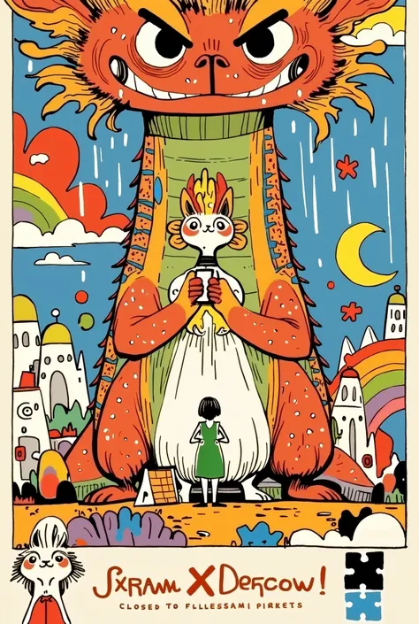 someone holding a Puzzle box with a picture of a DRAGON on it, a jigsaw Puzzle, teeth、inspired by Jeff Darrow's painting of a woman in a white dress standing in front of a giant robot , Puzzle, i just saw a huge DRAGON, DRAGON!, DRAGON! DRAGON!, just one  ...