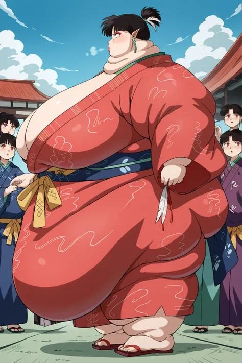Fat_neck , Fat head , eyes with crushed cheeks , nose with crushed cheeks , mouth with crushed cheeks , chin roll , chubby, obesity, chubby, shortness of breath, Wide angle , Ultra-detailed illustration , masterpiece , top quality, fat, chubby, obese , sco...