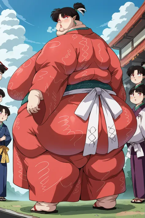 Fat_neck , Fat head , eyes with crushed cheeks , nose with crushed cheeks , mouth with crushed cheeks , chin roll , chubby, obesity, chubby, shortness of breath, Wide angle , Ultra-detailed illustration , masterpiece , top quality, fat, chubby, obese , sco...