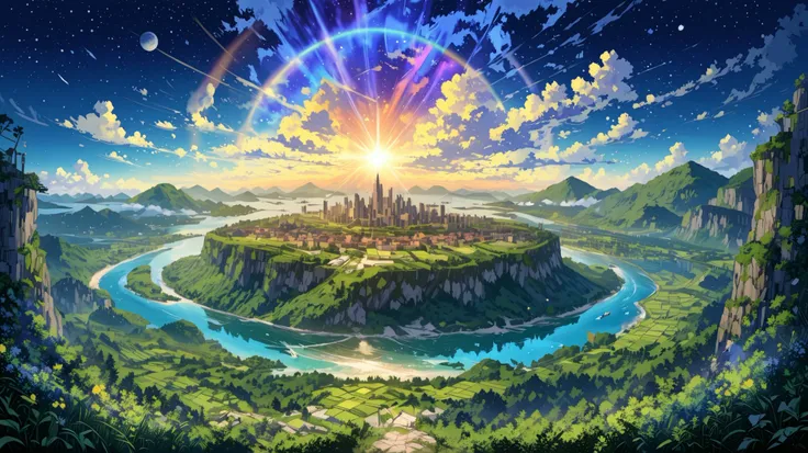 (Panorama, center, masterpiece, highest quality: 1.2), (8K、Raw photo、highest quality、look up:1.2、masterpiece:1.2、Genuineistic、Ultra-high resolution、High Contrast、Photon Mapping、Genuine、Very detailed、Official Art, Raw photo、professional Lighting、 Light、Vivi...