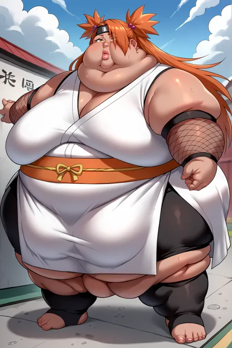 Fat_neck , Fat head , eyes with crushed cheeks , nose with crushed cheeks , mouth with crushed cheeks , chin roll , chubby, obesity, chubby, shortness of breath, Wide angle , Ultra-detailed illustration , masterpiece , top quality, fat, chubby, obese , sco...