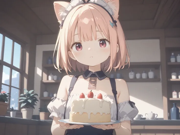 
(masterpiece),(top quality),high score,hi-res,incredibly absurdres,Anime screencap,Pastel Colors,Anime,、1 girl、、Juvenile body、face、Cat ears、cat tail、、 immature body、flat chest、cafe、waitress、full nude、pretty nipples、pretty crotch、 Symmetrical Breasts 、Serv...