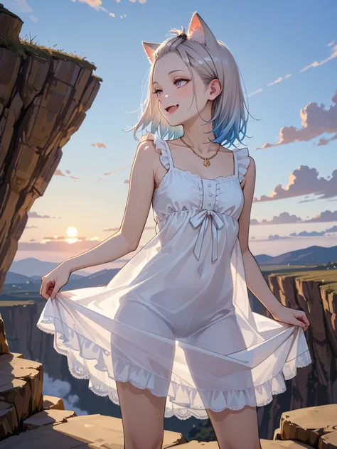 ((Masterpiece)), ((best quality, very aesthetic, absurdres, newest, detailed background)), ((realistic, photorealistic, realistic shading)), (profile), (8K), ((1girl)), cute young Girl, (Healthy Gaunt body, Textured skin, small breast, tilt head), (pale pu...