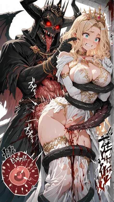 Full penetration of all holes Foreign object insertion Dramatic panting, wheezing sound effects, fucked by multiple non-sexual victims, huge anal opposite side Hyper-insertion Drooling and crying, Dark sacrificial ritual to raise the evil spirits of the an...