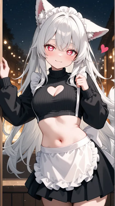 Beautiful wolf, heart shape cutout,