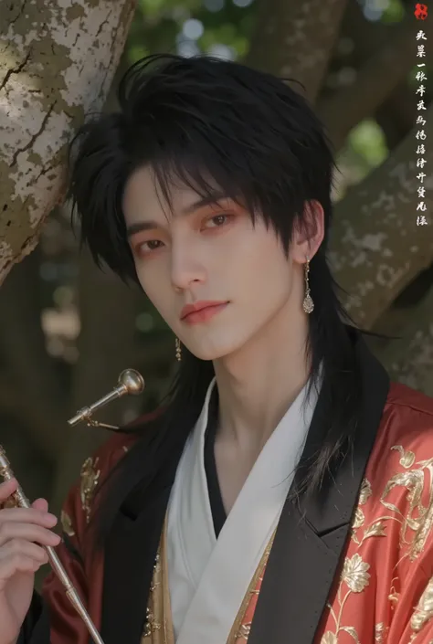 (great portfolio), (alternative), 1 person, man, Ancient China, Hanfu, Chinese fantasy, long hair, dreamlike eyes , (strong, is clearly defined., Sharpened jaw), (Featured, A small pointed chin), muscles, forehead, shining , Beauty, mysterious, handsome,...