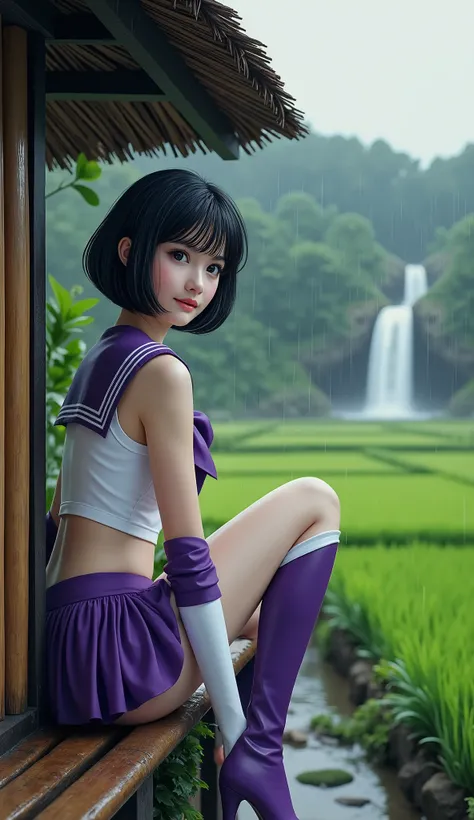 Masterpiece, 8K, Best Quality, Intricate Detail, Ultra Detail, Ultra High Resolution, ((purple eyes: 1.21)), full-body portrait, ((Long Distance)), ((Daytime: 1.3)), ((Woman: 1.2)), Standing, HDR, Ultra Detail, EF 24-70mm f/2.8L II USM, Best Quality, High ...