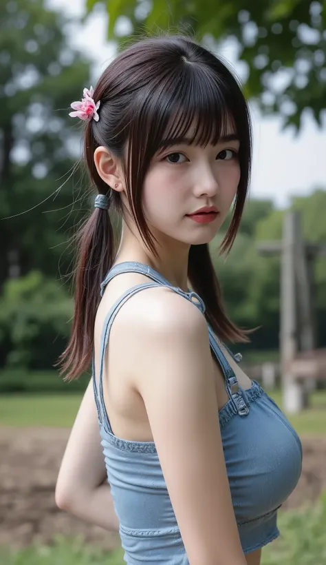 Masterpiece, 8K, Best Quality, Intricate Detail, Ultra Detail, Ultra High Resolution, ((purple eyes: 1.21)), full-body portrait, ((Long Distance)), ((Daytime: 1.3)), ((Woman: 1.2)), Standing, HDR, Ultra Detail, EF 24-70mm f/2.8L II USM, Best Quality, High ...