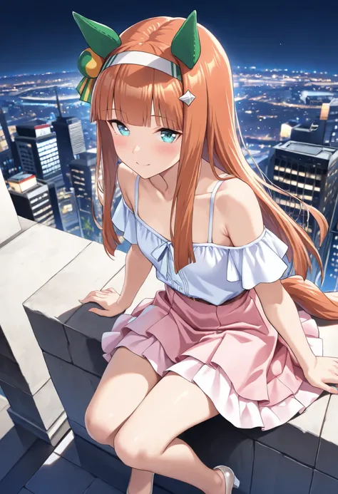 (masterpiece, best quality, perfect face:1.4), wide angle, silence suzuka \(umamusume\), horse ears, ear cover, white headband, small breasts, horse tail, tail on the lower back, proportional body, proportional,1 girl, beautiful hair, beautiful face, beaut...