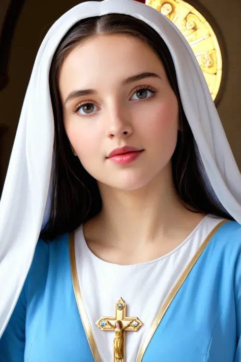 Very beautiful and real Virgin Mary looks at me closely,very beautiful