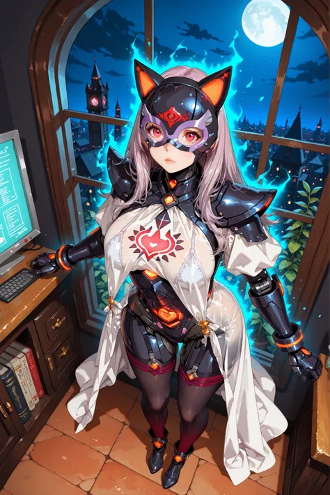 score_9,  score_8_up,  score_7_up,(transistorpunk), (in gridman style:1.15),upper detail , anatomically correct , super quality, masterpiece, atmospheric perspective, super detailed skin,

(dark night:1.6) ,laboratory , (large old robots glowing is booted:...