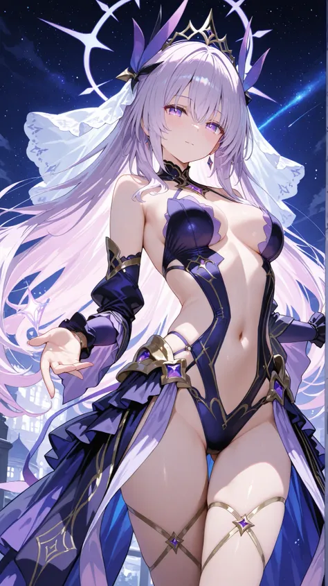 ,starlight, Refined realistic style , Master Level , EXTREME DETAILS , Photo-Realistic , Professional level post-processing ,Masterpiece、anime style、best quality、high resolution、8k,,,Purple girl,delicate eyes,A hundred ghosts and eight elements,u-ray,Y2,...