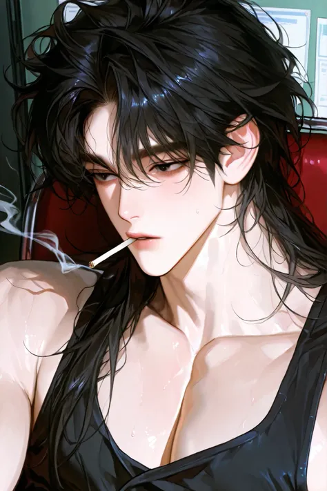 8k , beautiful masterpiece , 23 year old male , handsome , refreshing , mature , one person , male centered , handsome man , thick paint , perfect eyes , semi-realistic art , semi-realistic art style , looking straight ahead , top quality , amazing quality...