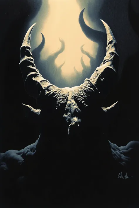 Two horns...Despair..Hopeless..Symbol of evil..dark space wing..Extraordinary..