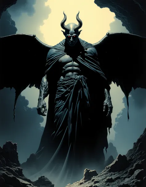 Two horns...Despair..Hopeless..Symbol of evil..dark space wing..Extraordinary..True and false eyes..False eyes