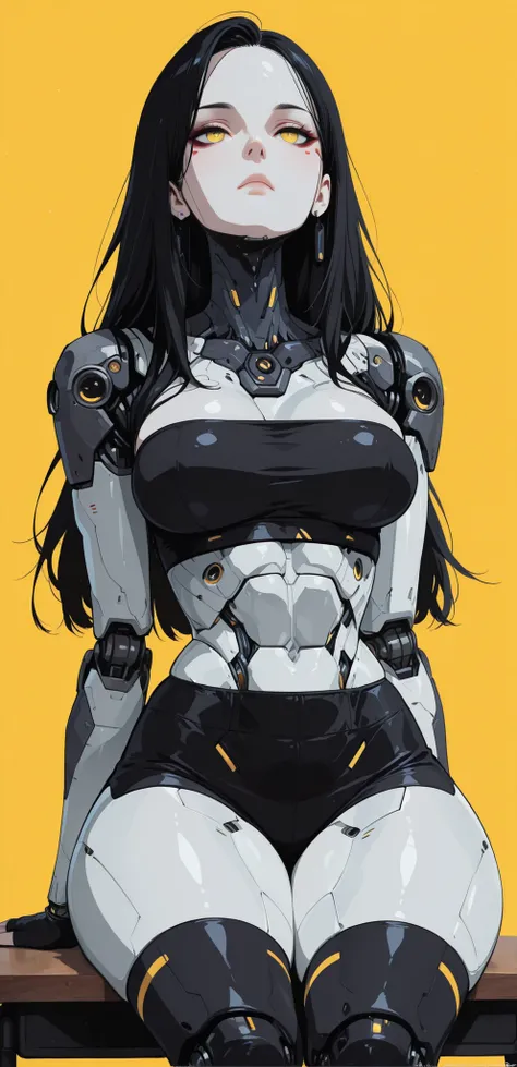 (masterpiece:1.2), (best quality), super detailed, simple background, solo, metallic textures, plastic, glossy, dynamic view, no lineart, android, cyberpunk, futuristic aesthetic, mechanical anatomy, roboti details, detailed mechanical joints, skin lines,
...
