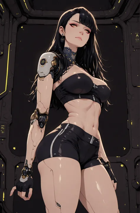 (masterpiece:1.35), (very aesthetic, best quality:1.3), highly detailed, dark environment, backlit, absurdres, no lineart, hyperdetailed realism, addmicrodetails, detailed shading, realistic textures, female focus, 3d anime style,

Indoors, chromatic aberr...