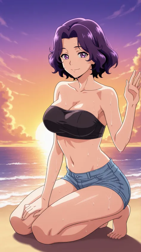 BREAK looking at viewer, BREAK (masterpiece:1.2), best quality, high resolution, unity 8k wallpaper, (illustration:0.8), (beautiful detailed eyes:1.6), extremely detailed face, perfect lighting, extremely detailed CG, (perfect anatomy), beach,sun, clouds,o...