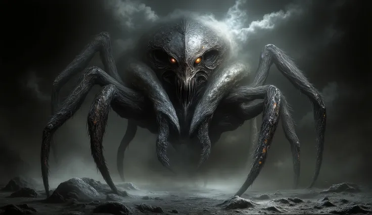 arachnophobia, creepy, horror, giant spider, dark, volumetric lighting, epic details, hyper detail, 8k