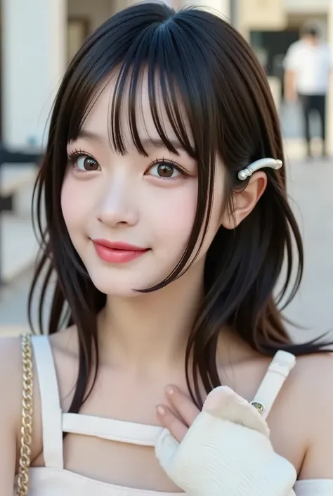 {{focuses on the face: 1.8},{{focus on the eyes: 1.8}},{{{top quality: 1.8}}}, {top quality: 1.8}, {bangs:1.8}},,{natural makeup: 1.8},{{Clear Eyes: 1.8}, {Beautiful Fingertips:nail polish:1.8}, {professional lighting)}},{High Accuracy Selection},{{{{small...