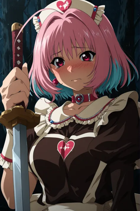 Am I dreaming,Liam Yumemi,((Anime Coloring:1.5)),has a sword,Caught by,embarrassing,wilderness,