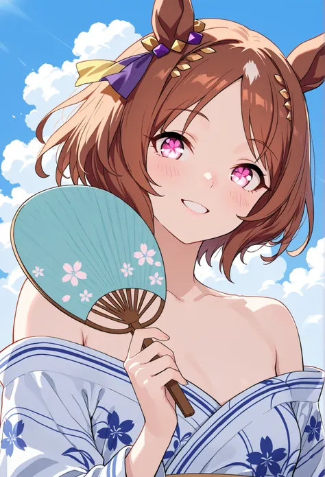 
{{{1woman:1.3}}}, ,{{{ Sakura Laurel:1.5,月桂樹のhair ornament,hair ornament,Flower-patterned eyes,flower-patterned eyes,Uma Musume:1.4,Horse Ears:1.4,Horse Tail,}}},{{{small breasts }}}{{{masterpiece}}},{{{top quality}}}, {{Super Detailed}},  {{very delicate...
