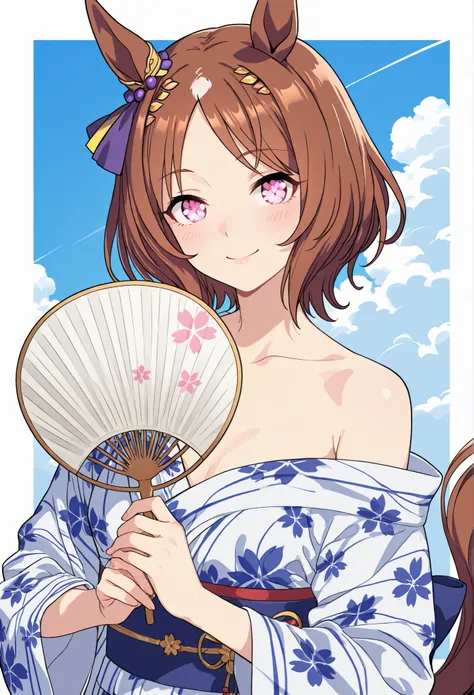 
{{{1woman:1.3}}}, ,{{{ Sakura Laurel:1.5,月桂樹のhair ornament,hair ornament,Flower-patterned eyes,flower-patterned eyes,Uma Musume:1.4,Horse Ears:1.4,Horse Tail,}}},{{{small breasts }}}{{{masterpiece}}},{{{top quality}}}, {{Super Detailed}},  {{very delicate...
