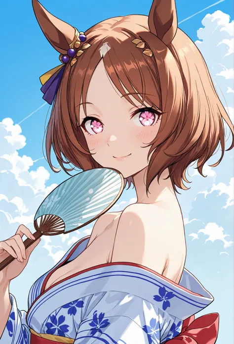 
{{{1woman:1.3}}}, ,{{{ Sakura Laurel:1.5,月桂樹のhair ornament,hair ornament,Flower-patterned eyes,flower-patterned eyes,Uma Musume:1.4,Horse Ears:1.4,Horse Tail,}}},{{{small breasts }}}{{{masterpiece}}},{{{top quality}}}, {{Super Detailed}},  {{very delicate...