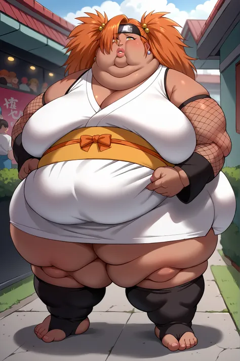 Fat_neck , Fat head , eyes with crushed cheeks , nose with crushed cheeks , mouth with crushed cheeks , chin roll , chubby, obesity, chubby, shortness of breath, Wide angle , Ultra-detailed illustration , masterpiece , top quality, fat, chubby, obese , sco...