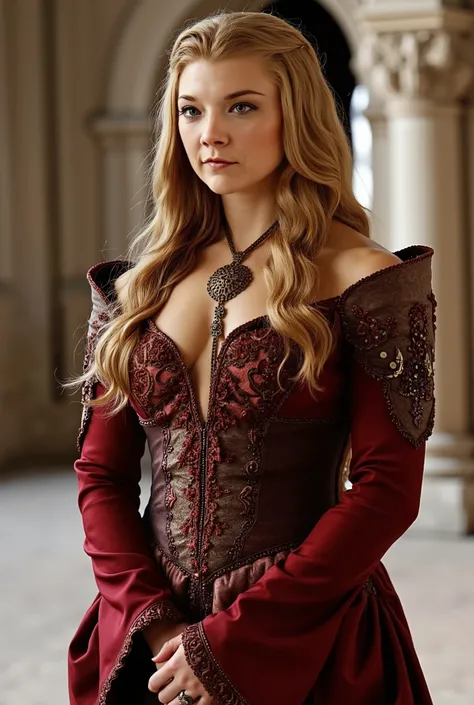 (RAW Photo, Best Quality), (Realistic, Photo Realistic: 1.3), Best Quality, Highly Detailed, Masterpiece, Hyperdetail, Realistic photo shot, realistic photo of a beautiful young queen , makeup, , brunette hair, lots of cleavage , (( 18th Century Vin...