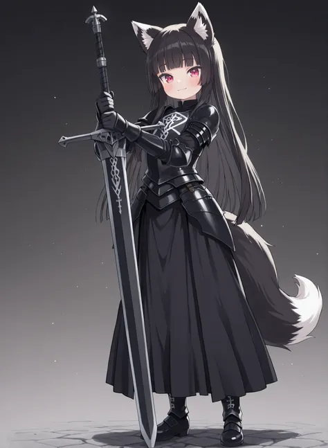 1girl,solo,Children,anime girl,short girl,little girl,fox ear,fox earをつけたlittle girl,little girl,child,,,,child10歳, girl , Cute Cute Girl,,(flat chest1:6),flat chested,,beautiful face,long lashes,,hime cut black super long hair,princess cut black hair,,Blu...
