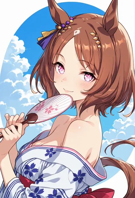 
{{{1woman:1.3}}}, ,{{{ Sakura Laurel:1.5,月桂樹のhair ornament,hair ornament,Flower-patterned eyes,flower-patterned eyes,Uma Musume:1.4,Horse Ears:1.4,Horse Tail,}}},{{{small breasts }}}{{{masterpiece}}},{{{top quality}}}, {{Super Detailed}},  {{very delicate...