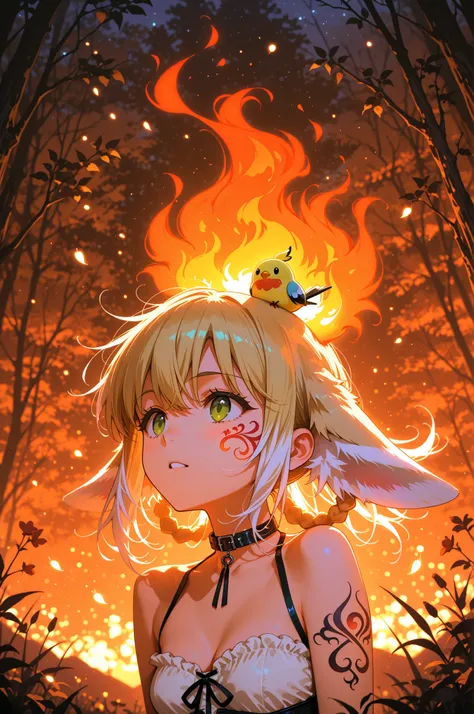Witch, Little bird of fire, Small Wind Chimes, Suzuran tattoo,
