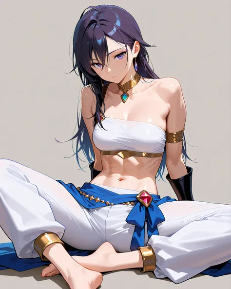 masterpiece,top quality,Super Detailed、High Definition、8K Quality、Simple Background、Adult, toned body、Fantasy world clothes,、long pants、both feet are on the ground、Fight motion、