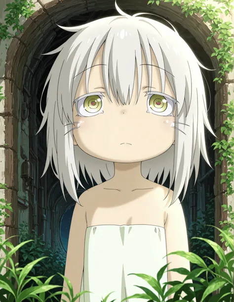 miabyss,, made in abyss,, "solo, 1girl, nanachi \(human\) \(made in abyss\), white hair, yellow eyes", "ultra-detailed, best quality, beautiful eyes, extremely detailed, best quality, beautiful, Master piece, highres, best quality, official art, highres, m...