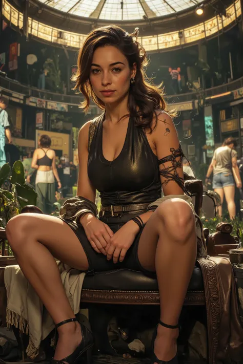 In a dimension ruled by pigtails, hairstyle defines status—and ahoge marks royalty. Highly defined body, highly defined muscles, extremely detailed realistic natural skin with skin pores, tanned skin, glimmering skin, perfect hands, perfect eyes, perfect f...
