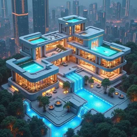 Futuristic Cyberpunk Spa Resort