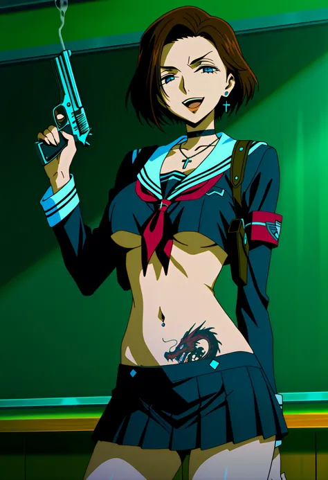 general,highres, ultra-detailed,very aesthetic,best quality ,best hands,best eyes,easynegative,
, anime cloring,anime screencap,
1girl solo,looking at viewer,,indoors,
Sophie Landel,brown_hair, short_hair, blue_eyes, lipstick, earrings, ,ear piercing, lo...