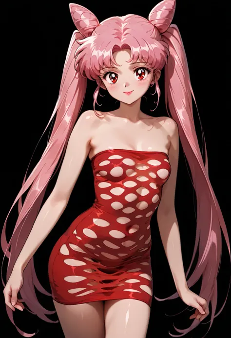 masterpiece, amazing quality, best quality, ultra-detailed, 8K, illustration, clear skin, ultra-detailed-eyes, soft skin, very awa, very as2, shiny hair, soft body, 1990s \(style\), official art, 1girl, bbcusa, very long hair, pink hair, cone hair bun, twi...
