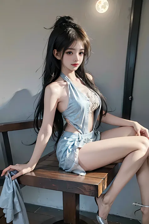 guqinghan ,,, ((full body:1.4)), ((masterpiece, best quality, ultra highres, realistic:1.4)), (Random shooting Angle), mix4, (I-type Valley), (At night, moonlight:1.3), beautiful detailed face, (photorealistic:1.37), (sexy long legs:1.2), slender figure, (...