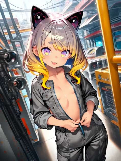 ((Masterpiece)), ((best quality, amazing quality)), ((Intense backlighting)), ((very aesthetic, absurdres, newest, detailed background)), ((1girl)), Cute young Girl, (Healthy Gaunt body, Textured skin, small breast, tilt head), (Dynamic Angle), ((1girl)), ...