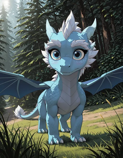  dr4g0n-style, masterwork, masterpiece, highres, very aesthetic, absurdres, 8k, uhd, high detailed face, absolutly gorgeous, high detailed eyes, perfect eyes, dynamic light, dynamic angle, natural light, solo, blue eyes, closed mouth, standing, full body, ...