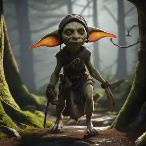 Passive goblin NPC in the woods
