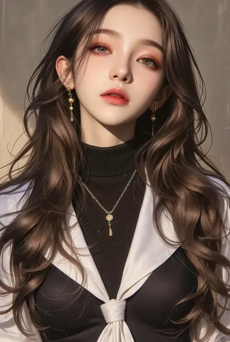  Japanese woman like an idol ,Long Hair , straight hair, Round face ,Bust Up , Sailor suit , As shown in the picture , 