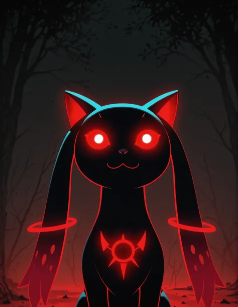 dr4g0n-style, solo feral kyubey, glitch creature, shadow creature, glowing eyes, half-length portrait, sitting, front view, BREAK, masterpiece, best quality, glitch, detailed background, ambient silhouette, depth of field, horror \(theme\), dark place, [:t...