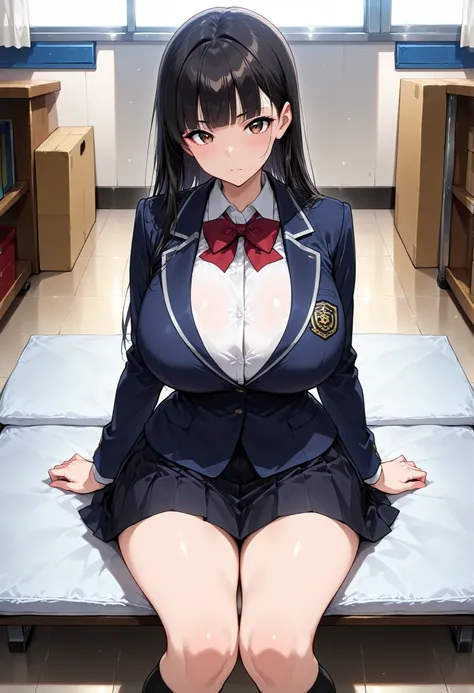(masterpiece, 8k, Ultra High Resolution, absurd:1.2), 1 Japanese woman, 10th Generation, (long black hair, straight hair, blunt bangs), Beautiful Character Design, perfect contrast, anatomically accurate, perfect face, Beautiful and delicate eyes, expressi...