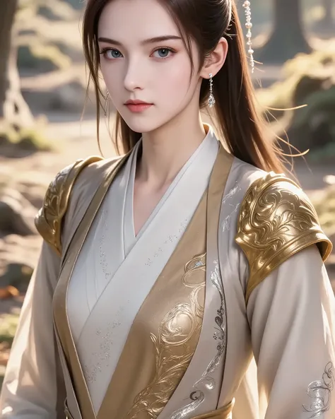 Beautiful Ancient Chinese Girl, Danmei, Practitioner's World, Wu Ce, C&#39;an Ca,  Young Immortal  ,   dark long hair , No Horse Sweat , Expressive peach eyes  ,  dressed in traditional Chinese multi-layered clothing ,   . A cute ile with a cheekbone that ...